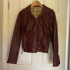 Mike & Chris burgundy leather jacket buttery soft